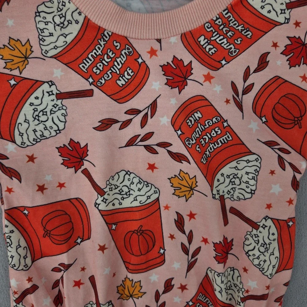 Unbranded Baby Girls Pink Pumpkin Spice Latte Fall Bubble Romper GX0808
